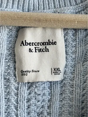 Abercrombie Fitch Cable Knit Sweater Vest Light Blue Women’s XXL thumbnail 2