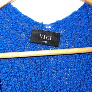 VICI Blue Fluffy Cardigan thumbnail 3