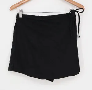 Old Navy Black Linen Blend Wrap Skort Shorts Side Tie Small thumbnail 1