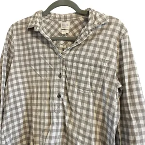 J. Crew Women's Boy Fit Gingham Popover 3/4 Shirt thumbnail 4