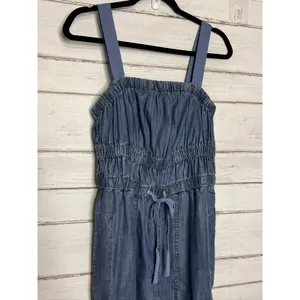 Elan Tenny The Tencel Jumpsuit Blue Women's Medium Pockets Drawstring thumbnail 4