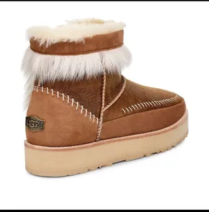 UGG Fluff Punk Shearling Leather Booties Boots thumbnail 4