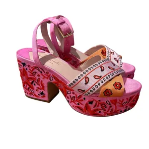 Kate Spade New York Rio Bandana Patchwork Platform Sandals Women's Sz. 9 thumbnail 3