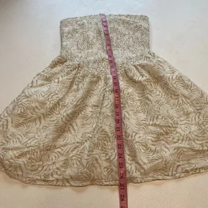 Universal Threads Smocked Strapless Mini Dress Cream Beige Print Size Medium thumbnail 6