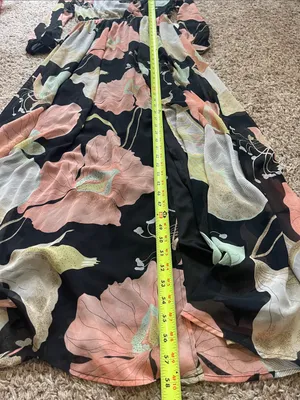 Lulus Wondrous Water Lilies Black Floral Print Maxi Dress Medium New thumbnail 12
