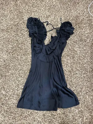 Princess Polly navy satin mini dress thumbnail 4