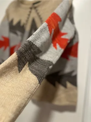 Lauren Ralph Lauren Wool Blend Sz:M Southwestern Aztec Beige Gray Red Sweater. thumbnail 6