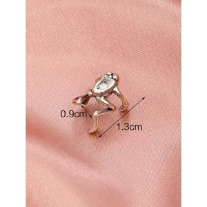 NEW Silver Tone Frog Ear Cuff Artsy Hipster Hippie‎ Funny Modern Hip One Size thumbnail 5