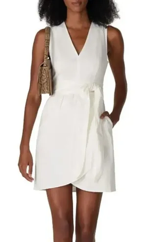 Marissa Webb Collective White Belted Tie Waist Wrap Skirt Dress Women's Size S thumbnail 1