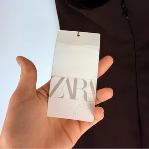 Zara Strapless Black Dress with White Accent thumbnail 6