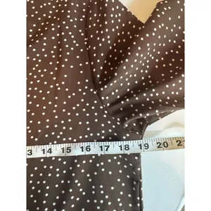 Baby Doll Polka Dot Tiered Midi Dress Brown Cream Balloon Sleeves Boho Western S thumbnail 9