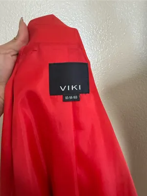 VIKI Red Trench Coat Womens 55 S Belted Double Breasted Korean Fashion NWOT thumbnail 10
