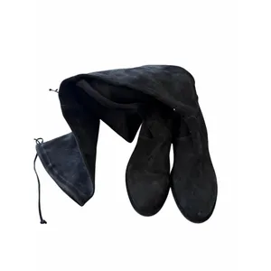Stuart Weitzman Suede Over The Knee Boots Black Almond Toe Size 6.5 Pull On Styl thumbnail 5