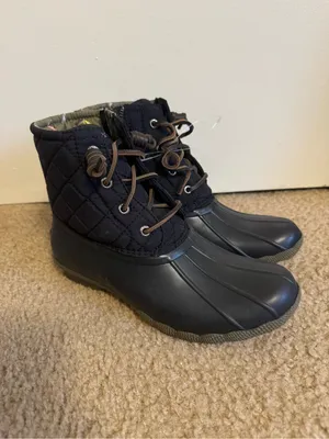 Sperry Top-Sider Women's Saltwater Quilted Nylon Duck Boots Black NWOT Size 7 thumbnail 2
