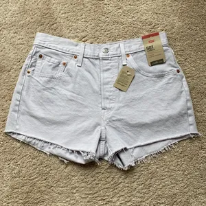 Levi’s 501 Shorts High Rise Cutoffs Denim‎ 100% Cotton Washed Lilac Size 30 thumbnail 4