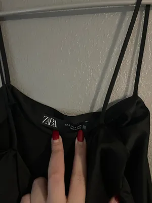 ZARA silk black dress size S thumbnail 2