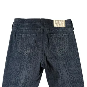 True Religion Womens Skinny Jeans Navy Blue Snakeskin Animal Print Size 28 USA thumbnail 3