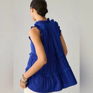 Anthropologie Tiered Ruffle Babydoll Top Size S Romantic Feminine Boho Flowy thumbnail 12