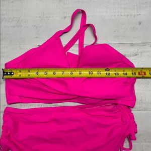 Blooming jelly Crisscross Tie Back High Waisted Drawstring Tummy Control Bikini thumbnail 5