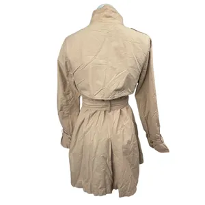 GAP Beige Long Sleeve Mock Neck Belted Double Breasted Trench Coat Jacket Size S thumbnail 3