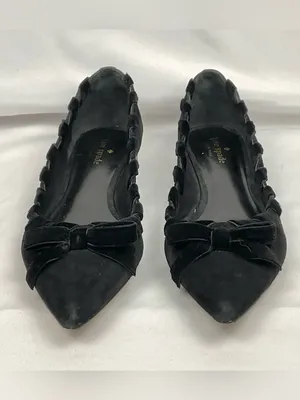 Kate Spade Ruffle Bow Flats Sz 8.5 Shoes Kalani Suede Pointed Toe thumbnail 9