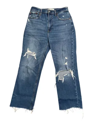 Abercrombie & Fitch Ankle Straight‎ Jeans Womens 26 2S Blue Excellent Distressed thumbnail 1
