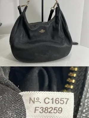 Coach Black Leather Shoulder Bag with Gold Hardware thumbnail 12
