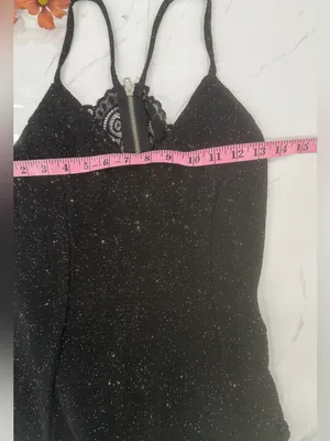 Rue21 Black Glitter Lace-Trim One-Piece Bodysuit thumbnail 5