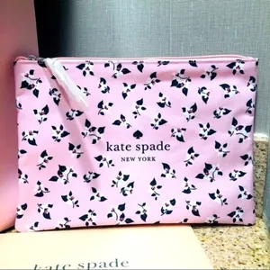 Kate Spade Pink Floral Cosmetic Pouch • Travel Makeup Bag • NWT thumbnail 2