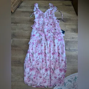 Lulus Evangeline Pink Floral Ruffled Maxi Dress thumbnail 5