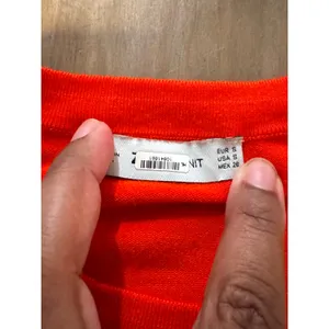 ZARA‎ Knit Short Sleeve Crew Neck Sweater Top Red Size Small minimalist normcore thumbnail 4