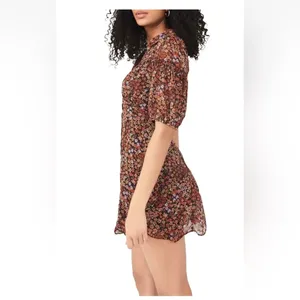Free People Bonnie Floral Chiffon Mini Dress Size XS thumbnail 6