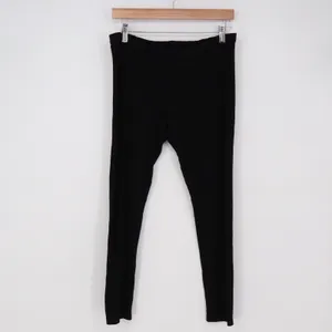 Unbranded Leggings Womens M Solid Black Stretch Knit Athletic Casual Excellent thumbnail 2