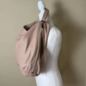 REBECCA MINKOFF Leather Hobo Slouch Neutral Blush Beige Large Bag Purse thumbnail 4
