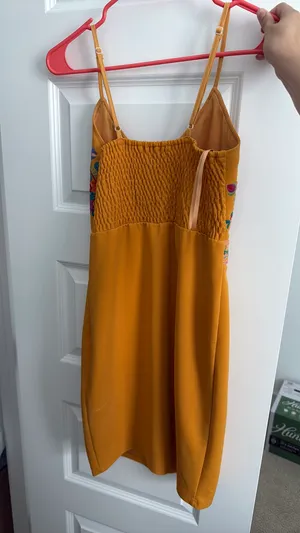 Boutique Floral Embroidered Yellow Midi Dress thumbnail 2