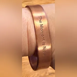 COPPER "The moment is now” HEALING MAGNETIC THERAPY BANGLE /CUFF thumbnail 5