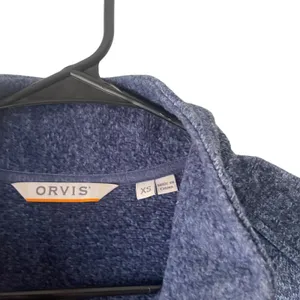 Orvis Womens XS Navy Blue Heather Sweater Fleece Full Zip Mock Neck‎ Vest thumbnail 7