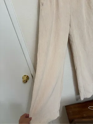 BDG Cream Ribbed Wide-Leg Knit Pants thumbnail 3