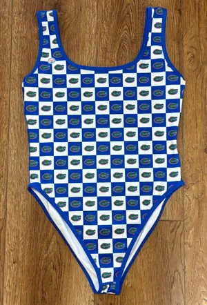 Dyme Lyfe Florida Gators Bodysuit Swimsuit XL Blue White Checkered NCAA Fan Gear thumbnail 1