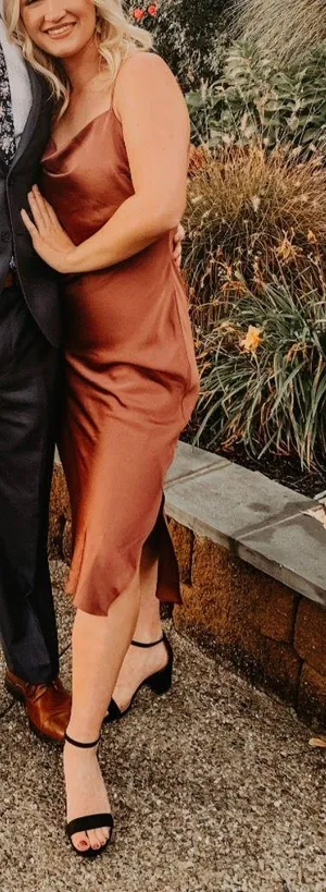 Express Bronze/brown Satin Dress thumbnail 1