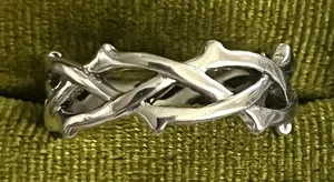 Gothic/Punk Stainless Steel Silver Barbed Wire Design Band Size 9 thumbnail 1