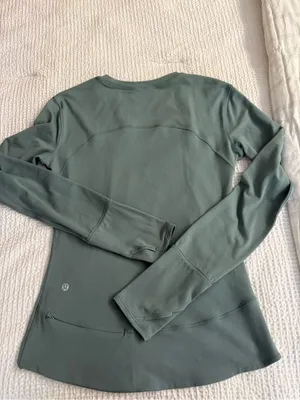 Lululemon Women's Rulu Gathered-Waist Longsleeve Running Top Size Small Athletic thumbnail 4
