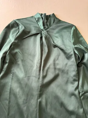 Boutique Twist Neck A-Line Satin Maxi Dress thumbnail 5