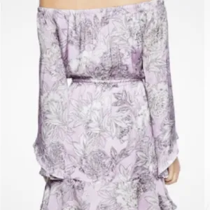 Bardot Britt Lavender‎ floral off the shoulder dress size 4/XS thumbnail 2