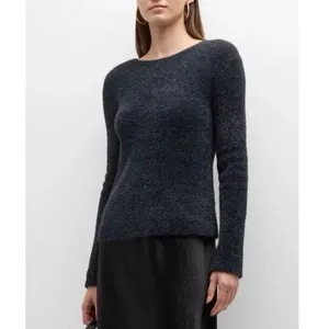 Vince Women’s Metallic Lurex Soft Eyelash Pullover Obsidian Black Sweater MEDIUM thumbnail 3