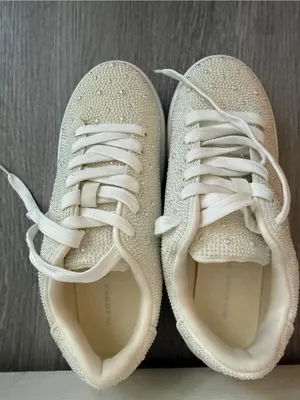 Madden Girl Jeena White Rhinestone Sneakers Size 7.5 NWOT thumbnail 6