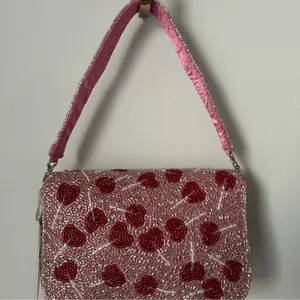 viral beaded lollipop shoulder bag sequins hand made with satin interior thumbnail 1