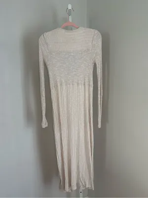 Anthropologie Saturday Sunday Tinley Duster Cream Knit Longline Sweater Cardigan thumbnail 5