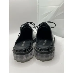 Jeffrey Campbell Lebovit Mule Low Heel Womens Sz 6 Open Back Shoes Silver Black‎ thumbnail 4
