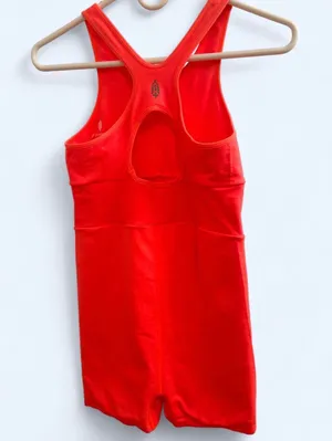FP Movement Good Karma Seamless Romper Neon Coral M/L NWOT thumbnail 2